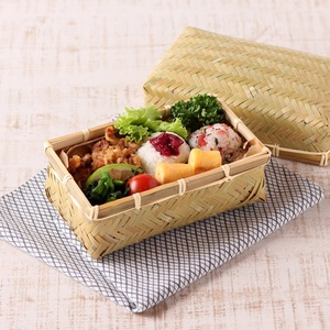 Boîtes de rangement tissées de grande qualité, boîte à bento en bambou durable, boîte à lunch naturelle pour enfants - Product Image 4