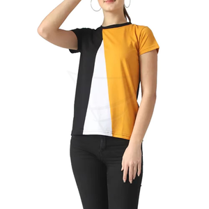 Women's Three Panel <b>Hip</b> Hop Digital Printing Knitted Polyester/Cotton Streetwear Quick Dry Breathable T-Shirt Custom Logo Casual - Product Image 4