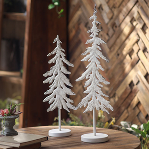 Décoration de table de Noël en métal, ornement d'arbre blanc pour la décoration de Noël à la maison, cadeaux - Product Image 1