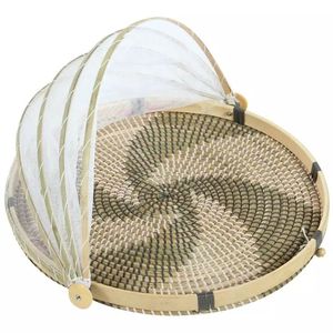 Panier de décantation traditionnel en bambou, fait main au Vietnam, couvercle alimentaire naturel pour cuisine, table à manger, pain, fruits et décoration intérieure - Product Image 3