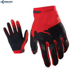 Red Black Full Finger Motocross Racing Gloves Breathable Non <b>Slip</b> <b>Nylon</b> Hook And Loop Closure Unisex Outdoor Use - Product Image 4
