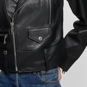 Chaqueta de Cuero para Mujer, Estilo Pakistaní, Color Negro, Talla Grande, para Invierno y Primavera - Product Image 4