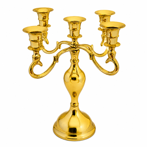 Factory Direct 5-Arm <b>Black</b> Metal <b>Candelabra</b> Centerpiece Elegant Candle Holder Stand Wholesale Home Decor Table Candle Stand - Product Image 5