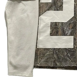 Camiseta de Manga Larga con Logotipo Personalizado, 100% Algodón, Corte Cuadrado, Impresión DTG, Estilo Vintage Lavado, Estampado de Jungla, Doble Capa - Product Image 4