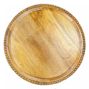 Bandeja Redonda de Madera Hecha a Mano Ecológica con Diseño Floral para Utensilios de Cocina Modernos, Servir Alimentos y Presentar Bebidas - Product Image 5