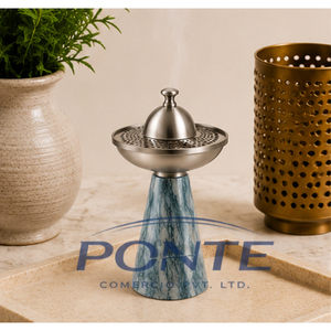 Quemador de Incienso de Mármol Árabe de la Mejor Calidad, Moderno Quemador de Oud Metálico para Decoración del Hogar, Incensario para Regalos de Ramadán y Eid - Product Image 2
