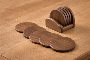 Wholesale ILAHI's Eco-Friendly Brown Square Wooden Coaster Classic Design Tabletop Protective Accessory Customizable Size Home - Product Image 2