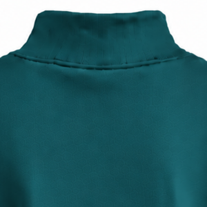 Sweat-shirt à col montant pour femme, vert sarcelle foncé, à manches longues, coupe oversize, en polaire, col haut, décontracté, streetwear, mode hiver - Product Image 4