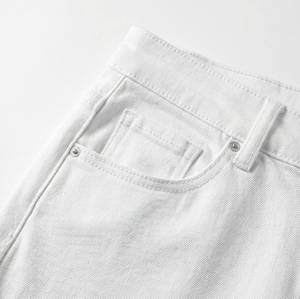 Calças <span class=keywords><strong>Jeans</strong></span> Brancas de Perna Larga para Mulheres, Cintura Alta, Estilo Vintage, Calças Casuais de Algodão Creme, Atacado Direto da Fábrica - Product Image 4
