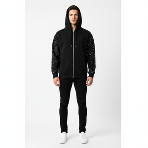 Sudadera con Capucha y Cremallera para Hombre de Fábrica OEM, con Logotipo Personalizado Bordado e Impreso, Sudadera de Algodón, Sudadera con Cremallera para Hombre al por Mayor 100% - Product Image 1