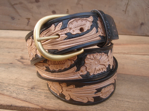 Ceintures en cuir de vachette pleine fleur OEM, style western, ceinture de cowboy tendance, véritable cuir véritable travaillé à la main - Product Image 3