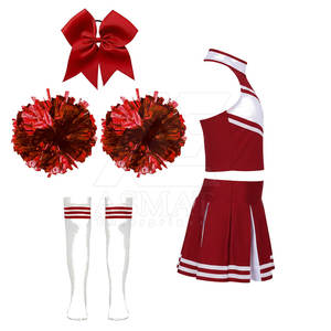Ensemble de costume de pom-pom girl pour jeunes, uniforme d'entraînement athlétique, haut sans manches avec jupe assortie - Product Image 5