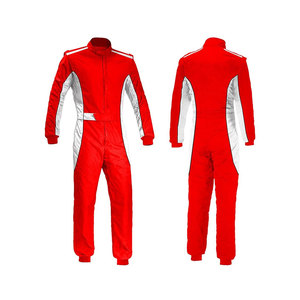 Traje de Carreras Rojo de Manga Larga para Hombre, Ignífugo, con Bloques de Color, Ropa de Motociclismo y Automovilismo para Adultos, para Todas las Estaciones - Product Image 1
