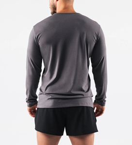 T-shirts pour hommes en gros, ajustés, 65% polyester, 30% rayonne, 5% élasthanne, manches longues, pour hommes, en vrac - Product Image 6