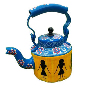 กาน้ำชาตกแต่งทำมือรักษ์โลกขายดีอันดับต้นๆ ดีไซน์ลายดอกไม้สีสันสดใส ลวดลายอินเดียดั้งเดิม สำหรับเทศกาลดีวาลี - Product Image 1