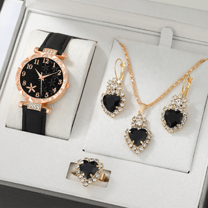 Reloj de Cuarzo con Esfera Redonda y 4 Piezas de Joyería, Relojes Elegantes para Mujer NW1419 - Product Image 4
