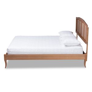 <b>Queen</b> <b>Bed</b> Made Of Solid Mahogany With Rattan Backrest and Natural Finishing For Indoor Use. - Product Image 2
