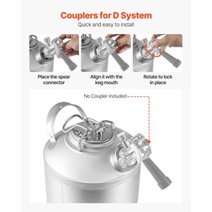 Kit di Pulizia per Fusti da 1,75 Galloni/6,5L con Connettore D e Base in Gomma per la Pulizia di Fusti di Birra - Product Image 4