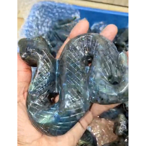 Tallas de Serpiente de Labradorita, Piedra Natural Semipreciosa, Decoración Feng Shui para el Hogar, Sanación y Meditación - Product Image 3