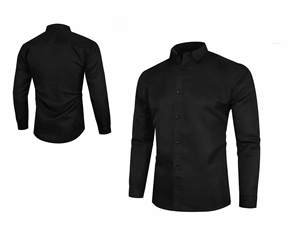 Chemise à manches longues pour hommes, style urbain, chemise formelle élégante à manches longues, chemise confortable à manches longues pour hommes, style vintage - Product Image 3