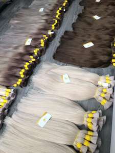 Meilleur choix 2025 véritables extensions de cheveux humains vietnamiens Remy couleur claire faisceaux en vrac prix de gros - Product Image 3