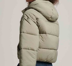 Casual Wear Full Zip Knitted Breathable Waterproof Bubble Coat Embroidery Customized Private Label <b>Women</b> Crop Puffer <b>Jacket</b> - Product Image 6