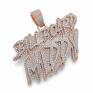 Colgante de Lujo Unisex de Plata 925 Bañado en Oro Rosa con Letra Personalizada de Corte Brillante, Moissanita, Joyería Hip Hop Bling, Regalo - Product Image 1
