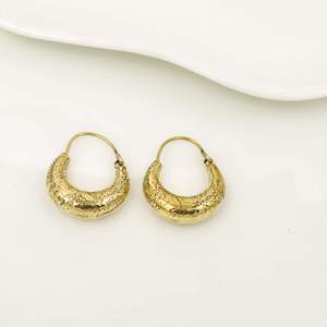 Pendientes de Aro de Latón Chapado en Oro Antiguo, Joyería de Regalo Cristiana Unisex de Moda - Product Image 2