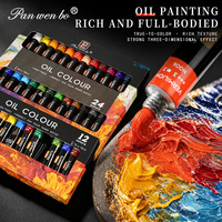 Ensemble de peintures à l'huile professionnelles non toxiques à haute saturation, 24 tubes de 12 ml/0,4 fl oz, pour la peinture sur toile