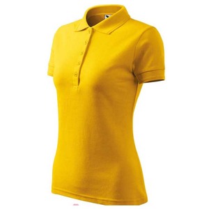 Polo Amarillo Sólido para Mujer, Manga Corta, Tejido, Ropa Casual - Product Image 6