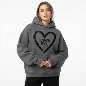 Sudadera con Capucha Extra Grande para Mujer, Personalizada, con Hombros Caídos y Logotipo Frontal Impreso, Estilo Urbano - Product Image 5