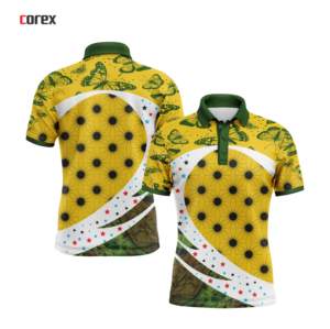 Camiseta Polo Corex de Manga Corta con Estampado de Mariposas y Estrellas Naranjas, Secado Rápido, Poliéster, Ropa Deportiva Informal - Product Image 3