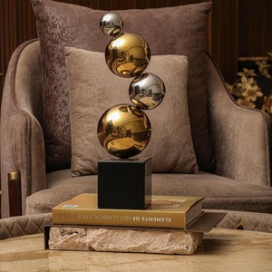 Decorative Metal Balls Table <b>Objects</b> Modern Home Decor Spheres Perfect For Coffee Table And Centerpiece Styling Accent - Product Image 4
