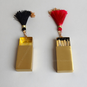 Brass <b>Matchstick</b> Holder Gold Finish with Decorative Tassel for Home Décor Wedding Events Luxury Gifts Wholesale Buyers OEM - Product Image 4