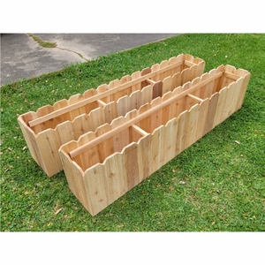 Jardinière rectangulaire rustique en bois pour jardin, grande jardinière rectangulaire en bois pour extérieur, bac à fleurs pour balcon, bac à légumes, lit de plantes succulentes - Product Image 4