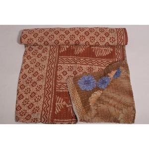 Colcha Kantha Gudri de Algodón Hecha a Mano, Reversible, Estampada, para Cama y Sofá - Product Image 1