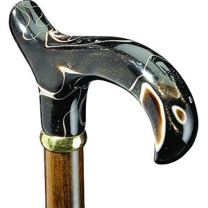 Canne de marche en bois artisanale haut de gamme avec embellissements en résine pour le confort et le style - Product Image 1