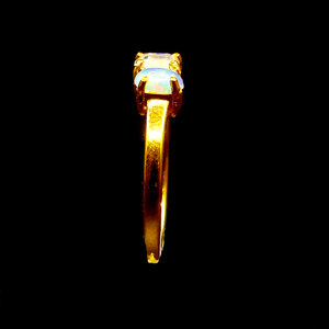 Party Wear 925 Sterling Silver Gold Plated Jewelry Moonstone <b>Opal</b> Gemstone <b>Women</b> Wear Classic <b>Ring</b> - Product Image 2