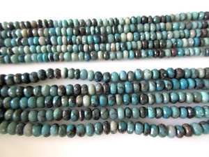 Cuentas de Piedra Preciosa de Crisocola Natural Facetada en Forma de Rondelle para la Elaboración de Joyería, Hilo de Piedras Sueltas de Alta Calidad - Product Image 4