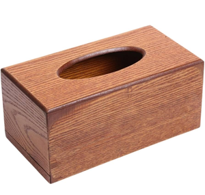 Caja de pañuelos de madera de color natural, decorativa para mesa, caja de pañuelos de madera decorativa para el hogar, para la sala de estar - Product Image 1
