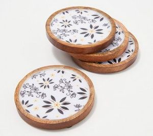 Decorative MDF Enamel Tea <b>Coaster</b> <b>Set</b> With Waterproof Finish For Dining Table Home Decoration And Everyday Use - Product Image 1