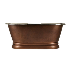 Bañera de Pedestal de Cobre con Interior de Níquel, Bañera Independiente de Diseño para Spa, Hotel, Baño y Renovación del Hogar - Product Image 1