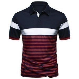 เสื้อยืดคอปกแขนสั้นผ้าถักระบายอากาศสำหรับผู้ชายไซส์ใหญ่ สีตัดกัน สไตล์ลำลอง เหมาะสำหรับเล่นกอล์ฟและสวมใส่ในชีวิตประจำวัน - Product Image 3