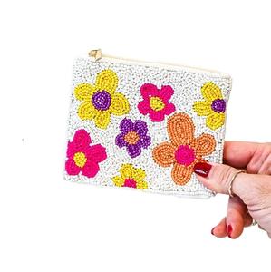 Letter Embraided Seed Beaded Coin Bag Custom Beaded Coin Clutch for Party & <b>Gifting</b> Mini Purse With Zipper Fashionable Women Bag - Product Image 3