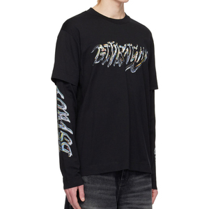 เสื้อยืดกราฟิก Y2K สไตล์วินเทจ ทรงโอเวอร์ไซส์ สตรีทแวร์ลำลอง ล้างสีแบบแอซิด ผ้าสองชั้น แขนยาว สำหรับผู้ชาย - Product Image 3
