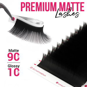 Plateaux de cils Charmlash en gros, extensions de cils volume coréennes en PBT noir mat, courbures C, CC, D, DD, fournitures personnalisées pour cils - Product Image 1
