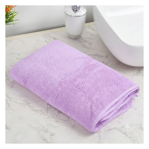 Serviette de bain en tissu éponge doux, couleur lavande, absorbante, pour bébé, serviette de toilette rectangulaire tissée - Product Image 1