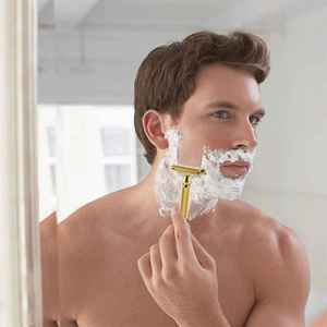 Professional High Quality Stainless Steel Gold Color <b>Razor</b> for <b>Men</b> 24K Gold Double Edge Safety <b>Razor</b> Single Edge Blades Shaving - Product Image 6