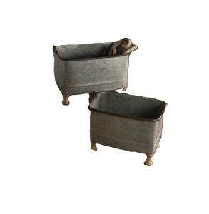 Jardinière décorative en fer galvanisé de forme personnalisée, élégante, pour jardin extérieur, patio, ensembles de jardinières décoratives - Product Image 1