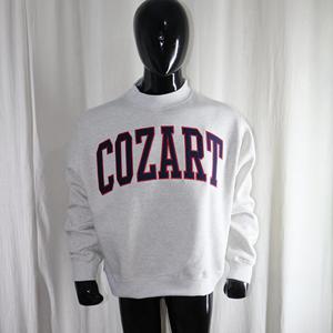 Sweat-shirt à col montant COZART ASH GREY 100% bleu marine avec broderie appliquée, col large, info.clushsports - Product Image 2